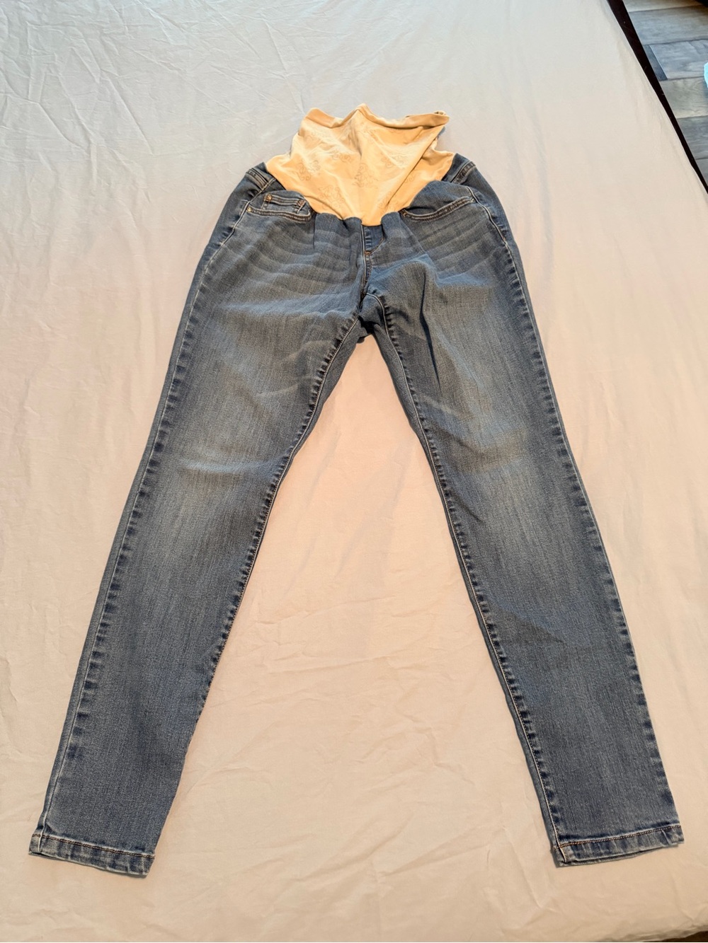 Jessica Simpson Light Blue Skinny Jeans with Cream Maternity Panel